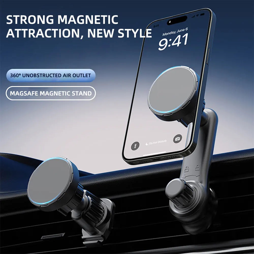 Magnetic Car Phone Holder with Hook Air Outlet Mobile Phone Holder Stand 360° Rotate Magnet Mount Bracket In Car For iPhone Xiao
