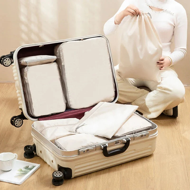 Portable Travel Compression Packing Cubes Bag Suitcase Clothes Handbag Travel Bag drawers for clothes folding bag hand big bags