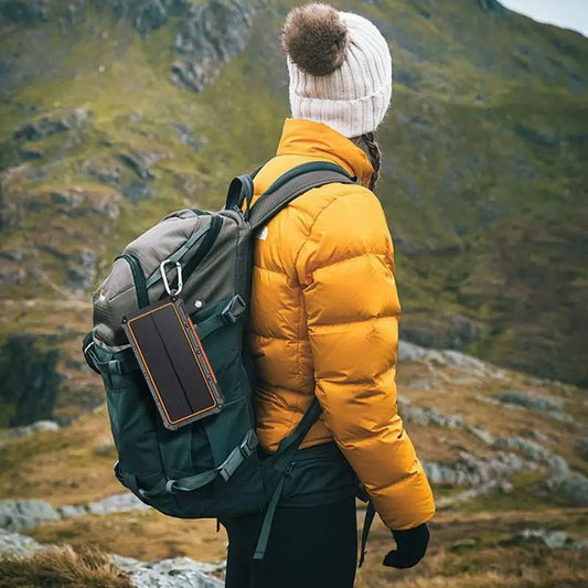 Solar Power Bank Hand-Cranked Battery Bank Charger With LED Light Foldable Powerbank Built-In SOS Alarm Function And Compass For