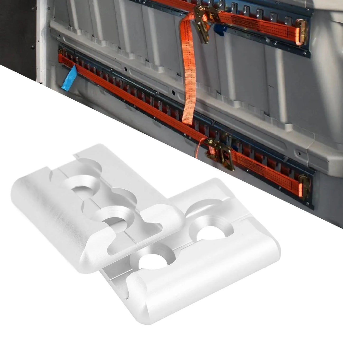 1 Pair of L Track Anchor Points Aluminium Alloy Square Tie Down Anchor Point for Airplane Motorhomes Ambulances Etc