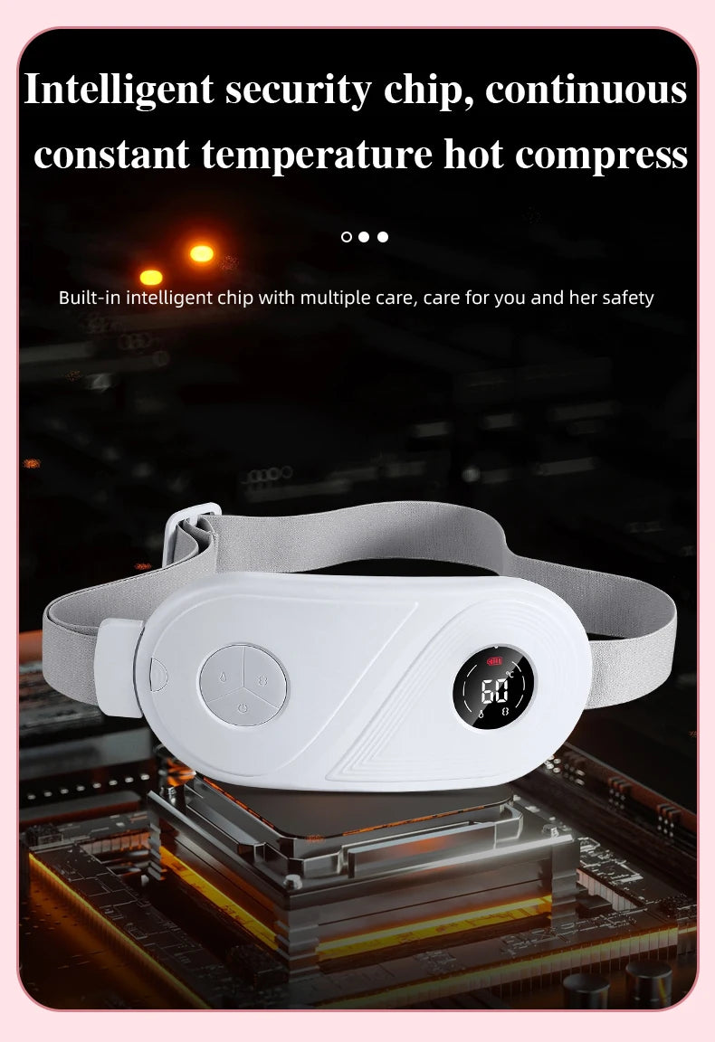 Electric Warm Uterine Cramp Massager Vibrator Heating for Menstrual Relief  Waist Massager Belt Care Waist Stomach for Women