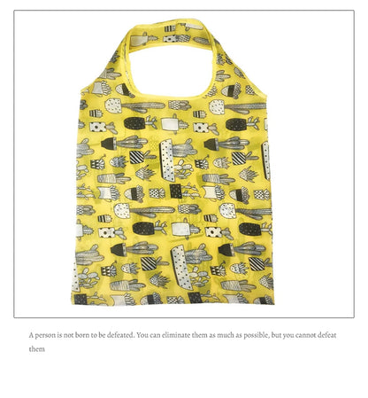 Reusable Shopping Bag Nylon Foldable Grocery Bag Creative Eco-Friendly Tote Bag Lightweight and Durable