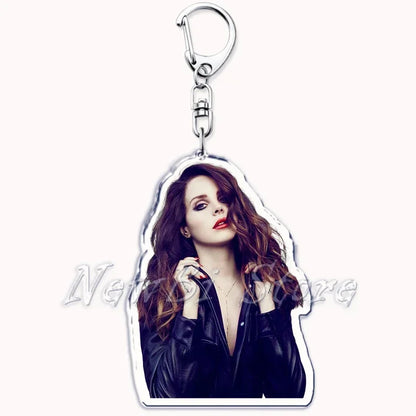 Hot Singer Lana Del Rey Keychain for Accessories Bag Pendant Born To Die Ultraviolence Key Chain Ring Keyring Jewelry Fans Gifts