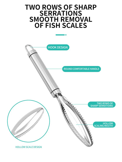 Kitchen accessories Stainles Fish Scales Scraping Graters Fast Remove Fish Cleaning Peeler Scraper Fish bone tweezers tool gadge