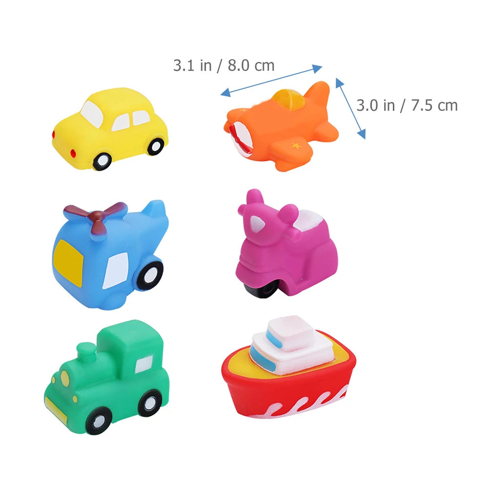 6pcs Cartoon Vehicle Baby Bathing Toys Swimming Water Toys Children Shower Toys Bathtub Toys Funny Gift
