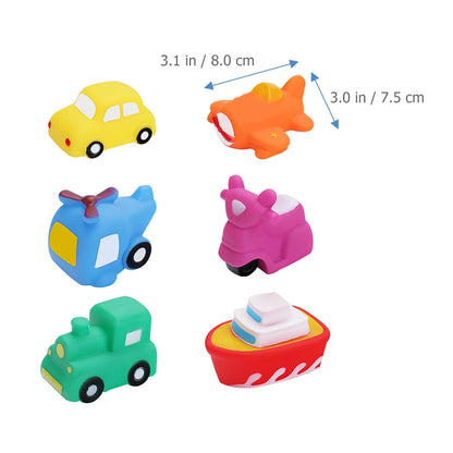 6pcs Cartoon Vehicle Baby Bathing Toys Swimming Water Toys Children Shower Toys Bathtub Toys Funny Gift