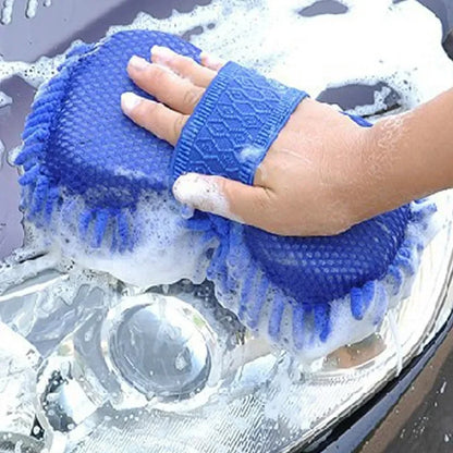 2Pcs Car Cleaning Brush Cleaner Tools Microfiber Car Washer Sponge Cleaning Washing Towel Auto Gloves Car Washing Accessories