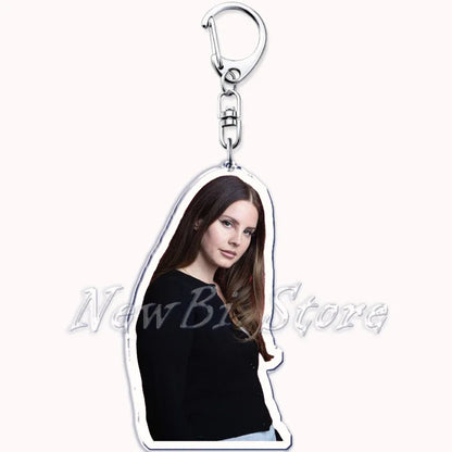 Hot Singer Lana Del Rey Keychain for Accessories Bag Pendant Born To Die Ultraviolence Key Chain Ring Keyring Jewelry Fans Gifts