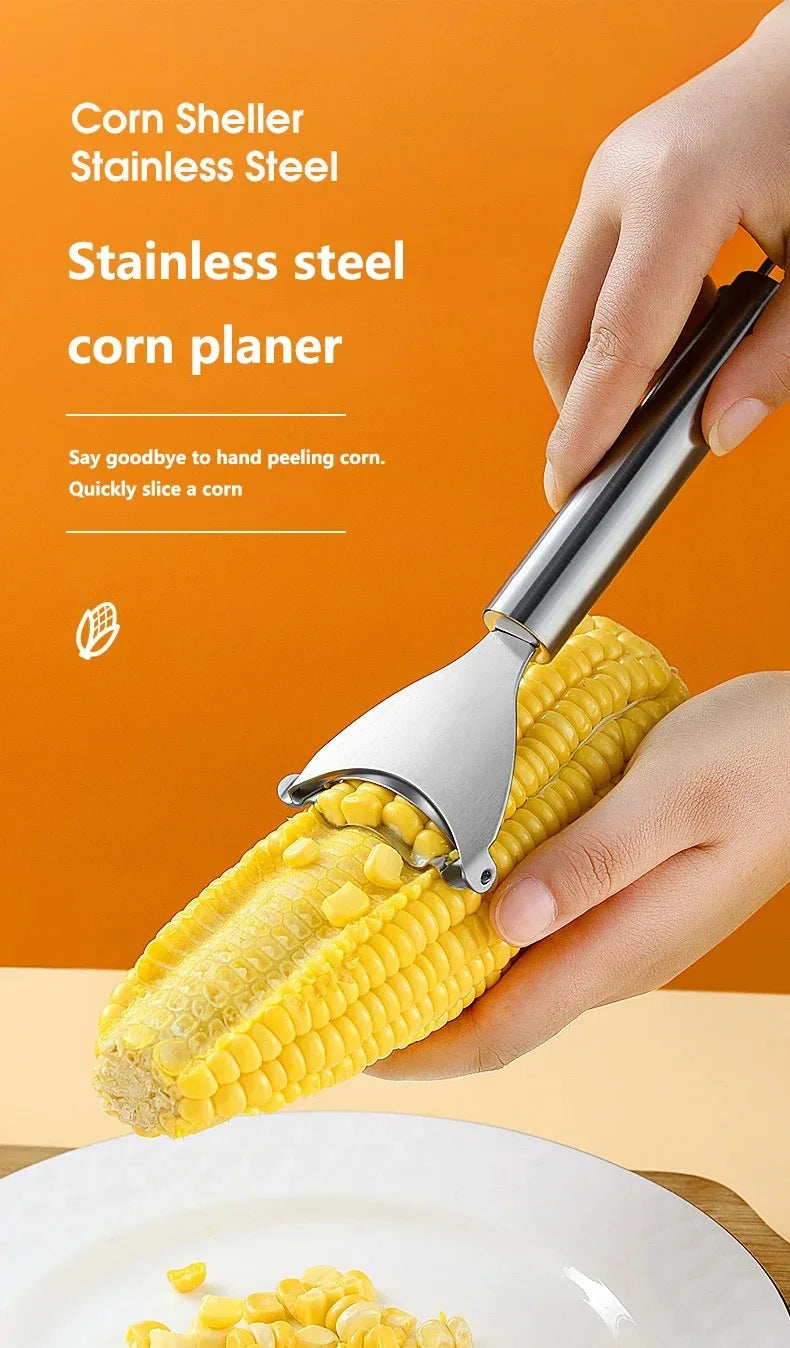 Stainless Steel Corn Planer Home Corn Peeler with Ergonomic Handle Convenient Corn Stripper Thresher Corn Cutter Kitchen Gadgets