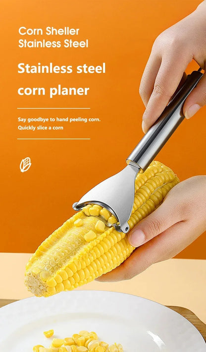 Stainless Steel Corn Planer Home Corn Peeler with Ergonomic Handle Convenient Corn Stripper Thresher Corn Cutter Kitchen Gadgets