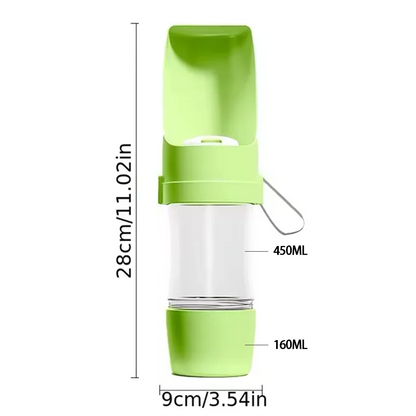 New Portable Pet Water Bottle with Food Container Foldable 2in1 Pet Travel Bowl Puppy Dog Cat Outdoor Drinking Food Feeder