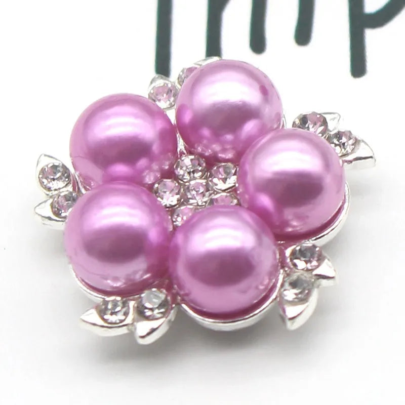 5Pcs Alloy pearl accessories DIY jewelry accessories rhinestone drill disc accessories DIY hair accessories clothing accessorie