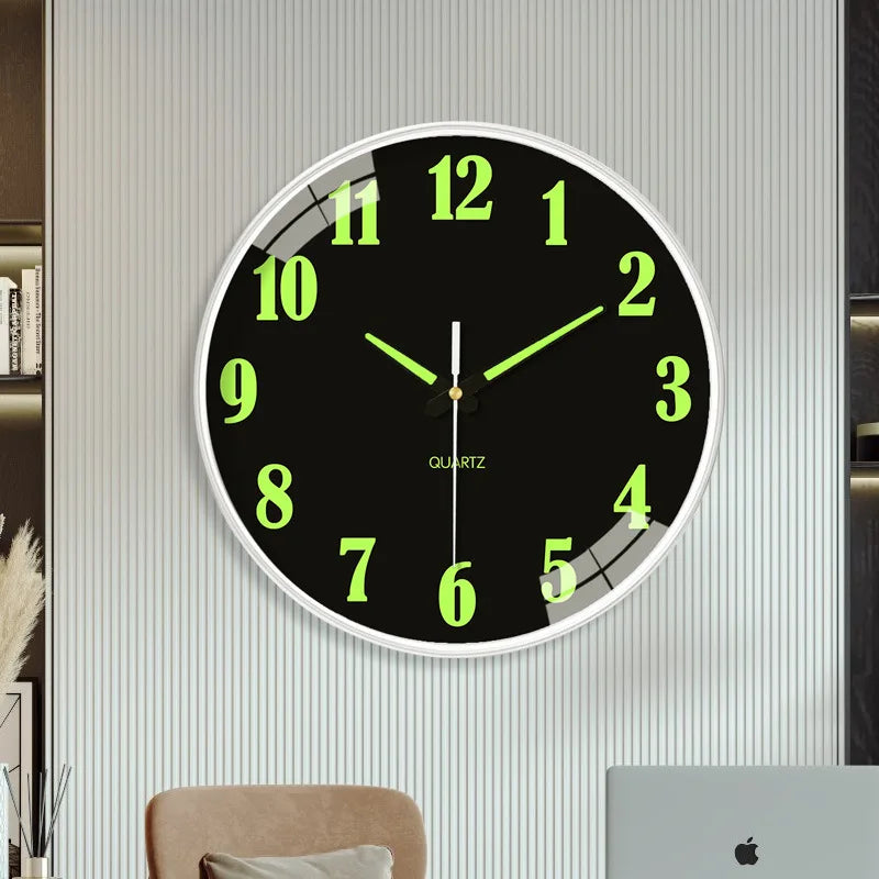 Luminous Digital Clock Living Room Wall Clock 8 inch 20cm Mute Clock Wall Clock Simple Stereo Clock