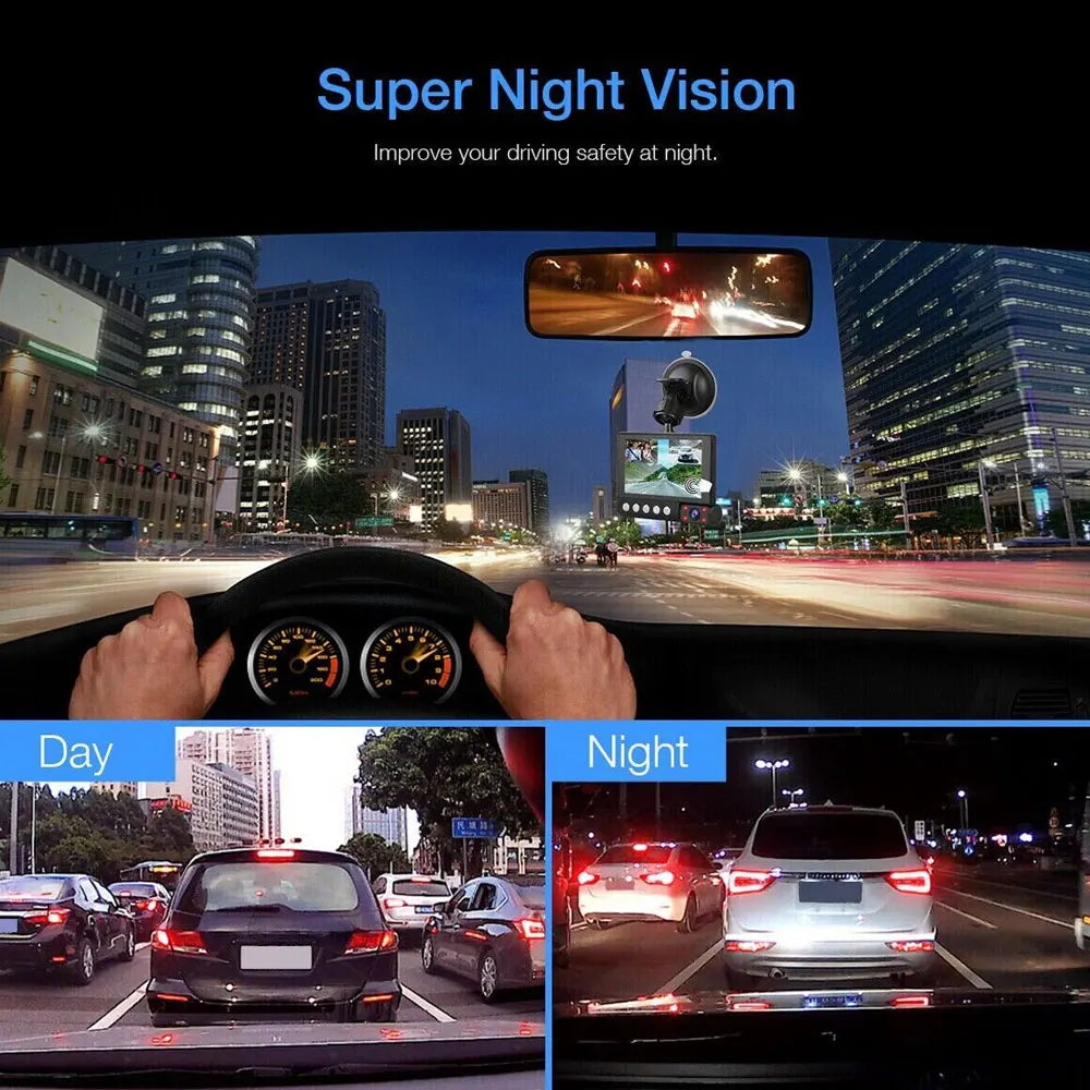Car DVR 3 Cameras 4.0 Inches Dash Cam Car Video Recorder Auto Registrator Dvrs Dash Cam with 3 Ways Cameras