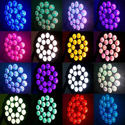 LED Par Can Wash ,Par Light ,Up Lights 18*18W RGBWAUV 6 in 1 LED Flat Luces Par Light  for Wedding ,Party ,DJ