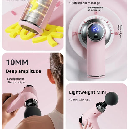 Mini Massage Gun Deep Tissue Muscle Relief Electric Portable for Home Gym Sports Recovery Rechargeable Tool