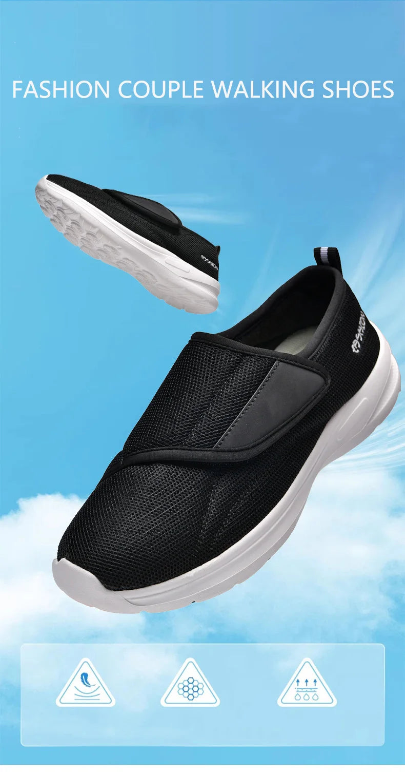 Diabetic Shoes for Men Wide Width Walking Shoes Slip-On Orthopedic Shoes for Swollen Feet Foot Pain Relief Cushion Sneakers