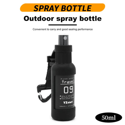 50ml Travel Bottle Leak Proof Refillable Spray Bottle Liquid Containers with Tactical Hook Strap Alcohol Spray Bottle for Liquid