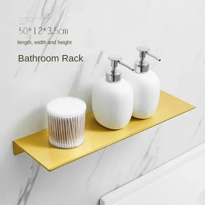 Bathroom Accessories Brushed Gold Space Aluminum Towel Rack Shelf European Hardware Pendant Set Storage Bar Paper Holders