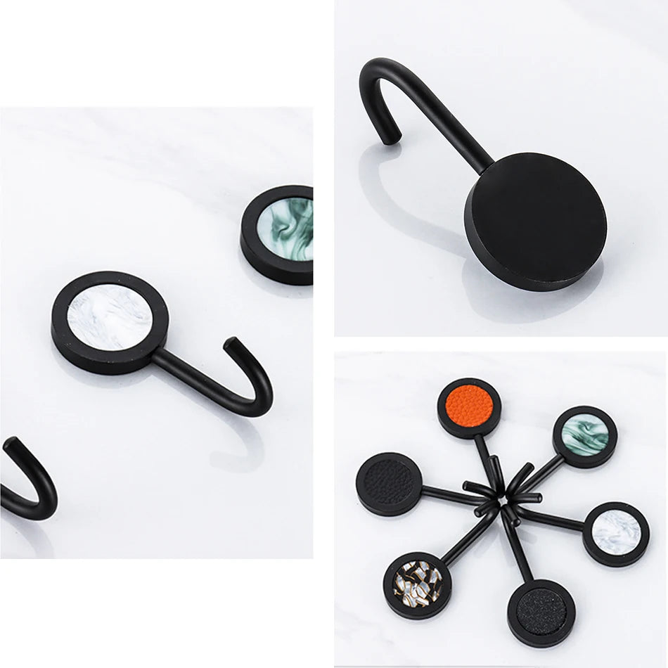 Gold Robe Hook Space Aluminum Wall Mounted Adhesive Hat Key Hooks Coat Towel Holder Home Decor For Kitchen Bathroom Hardware