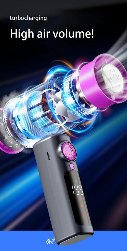 Electric Fan Handheld Fan 199 Gears High Speed Semiconductor Cooling Handheld Fan Mini Portable Folding USB Small Fan