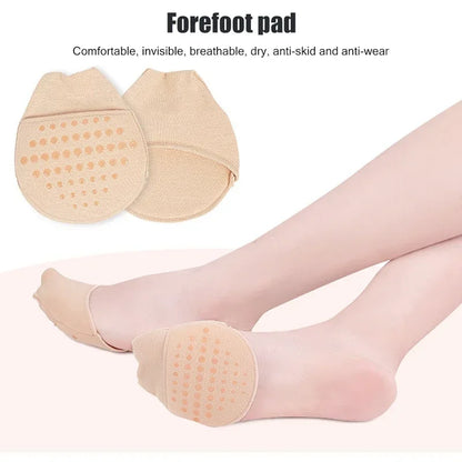 Womens High-Heeled Shoe Insoles-Ergonomic Half Insoles Protective Five-toe Forefoot Pads Ultra-Absorbent Non Skid Half Sock
