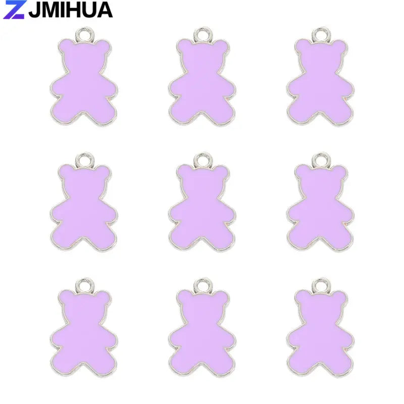 15pcs Enamel Charms Cute Bear Pendants Charms For Jewelry Making Supplies DIY Handmade Earrings Bracelets Findings Accessories