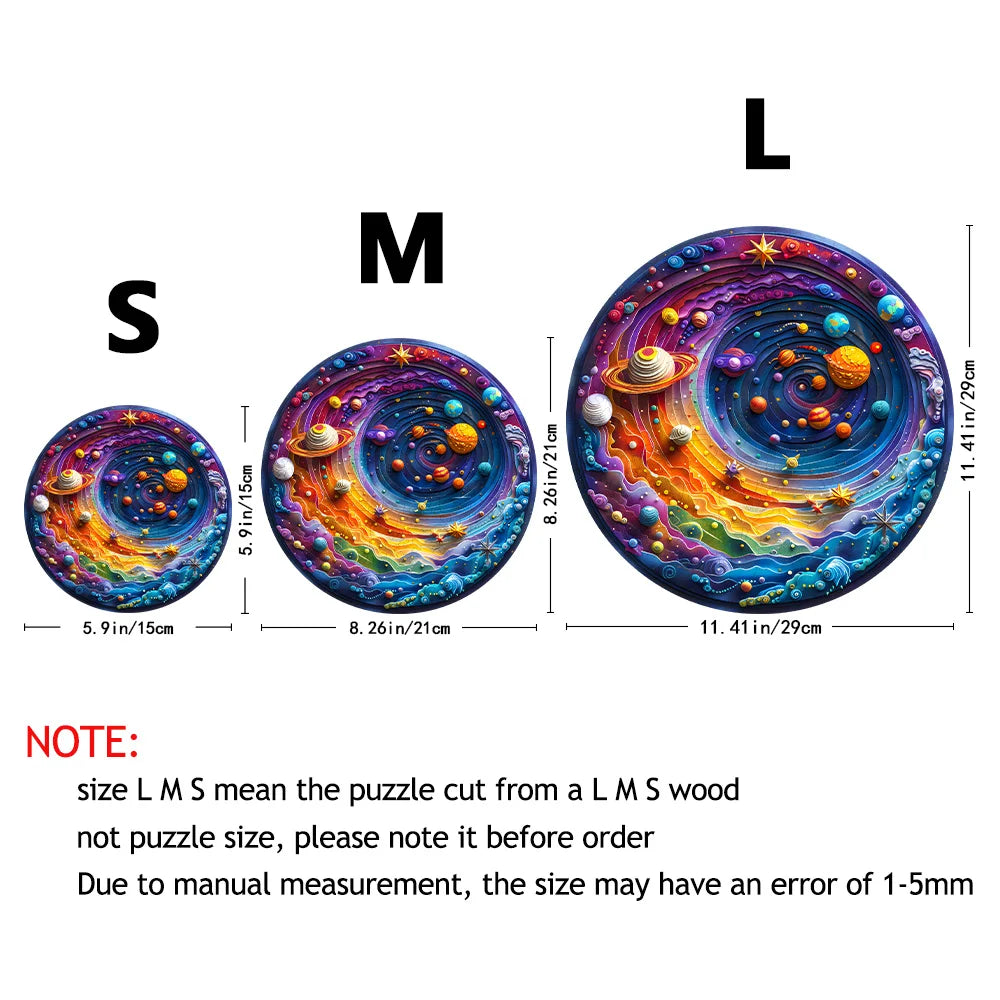 A Space Themed Wooden Puzzle Suitable For Adults - Challenging Irregular Shaped Intellectual Puzzle, Environmentally Friendly