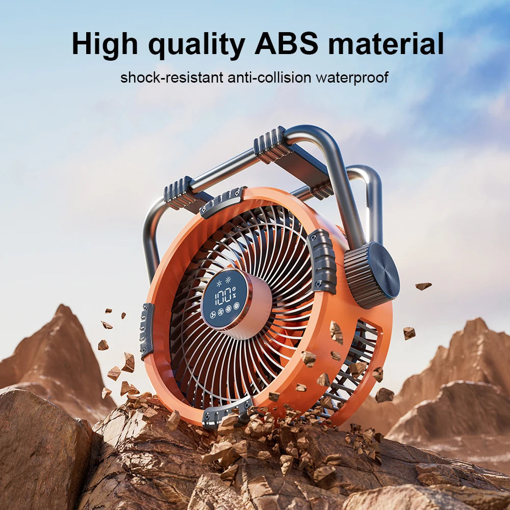 Camping Fan Portable Electric Fan 20000mAh Rechargeable Desktop Air Circulator Wireless Ceiling Electric Fan with Power Bank