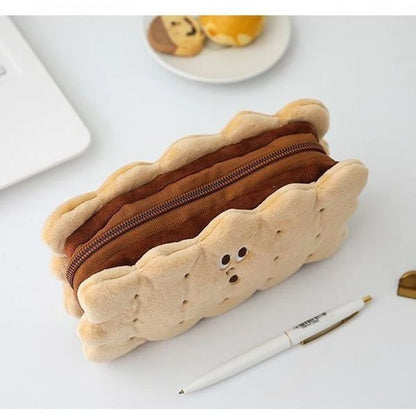 Creative Simulation Sandwich Biscuit Pencil Bag Kawaii Plush Pencil Bag Student Stationery Storage Bag Student Supplies