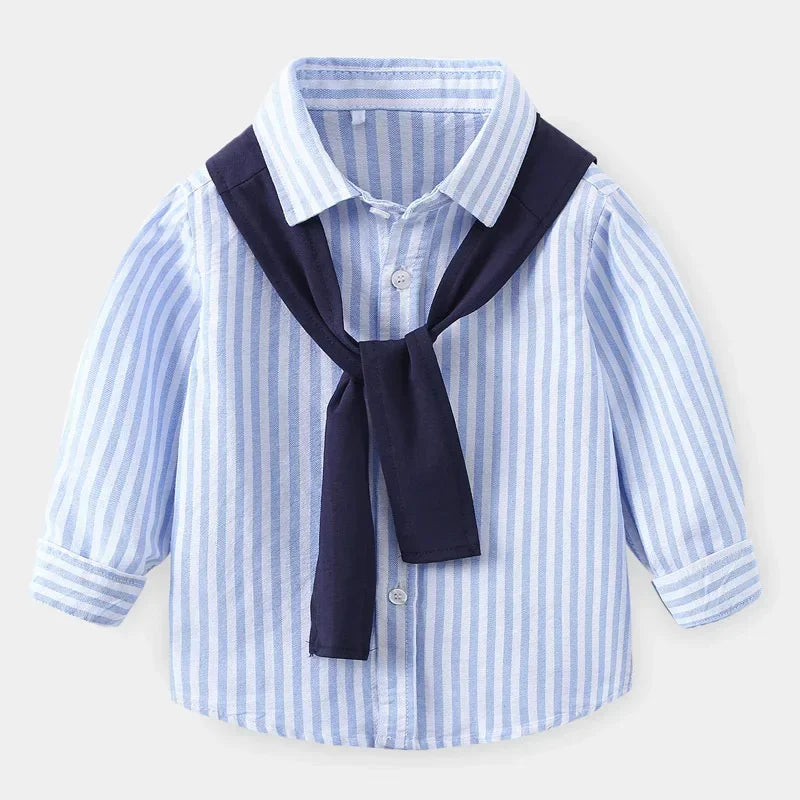 Baby Boys Blouses Toddler Striped Outerwear Kids Shawl Jacket Comfortable Shirts 2024 Spring Autumn Children's Clothing Casual
