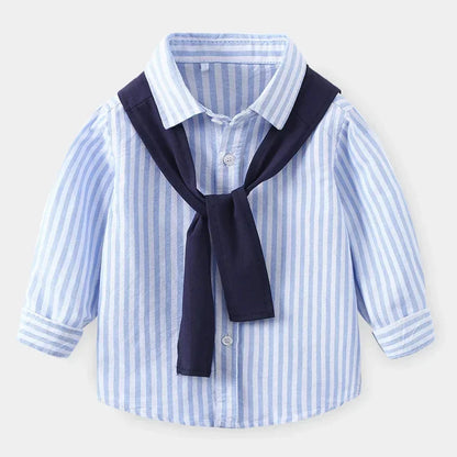 Baby Boys Blouses Toddler Striped Outerwear Kids Shawl Jacket Comfortable Shirts 2024 Spring Autumn Children's Clothing Casual