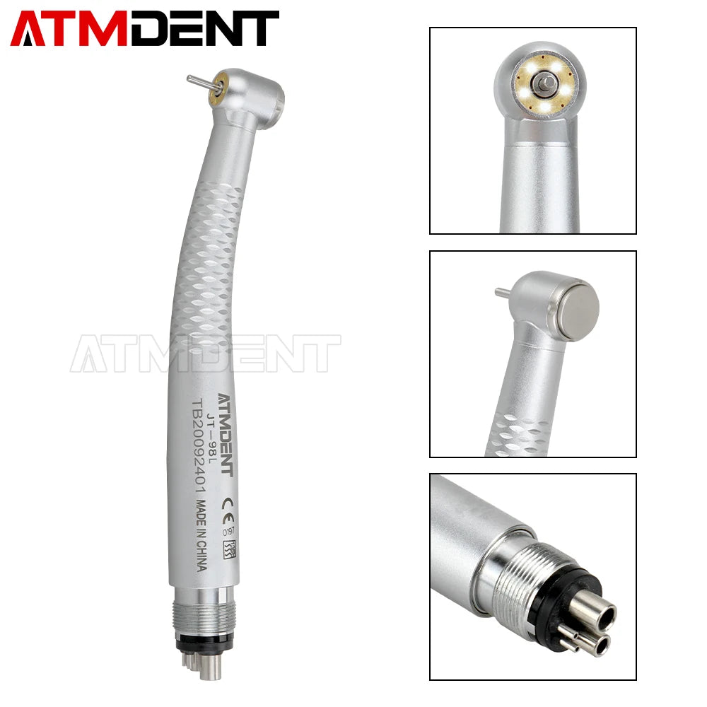 Dental 5 LED Light High Speed Handpiece 5 Water Sprays 2/4 Air Turbine Holes Dental Material