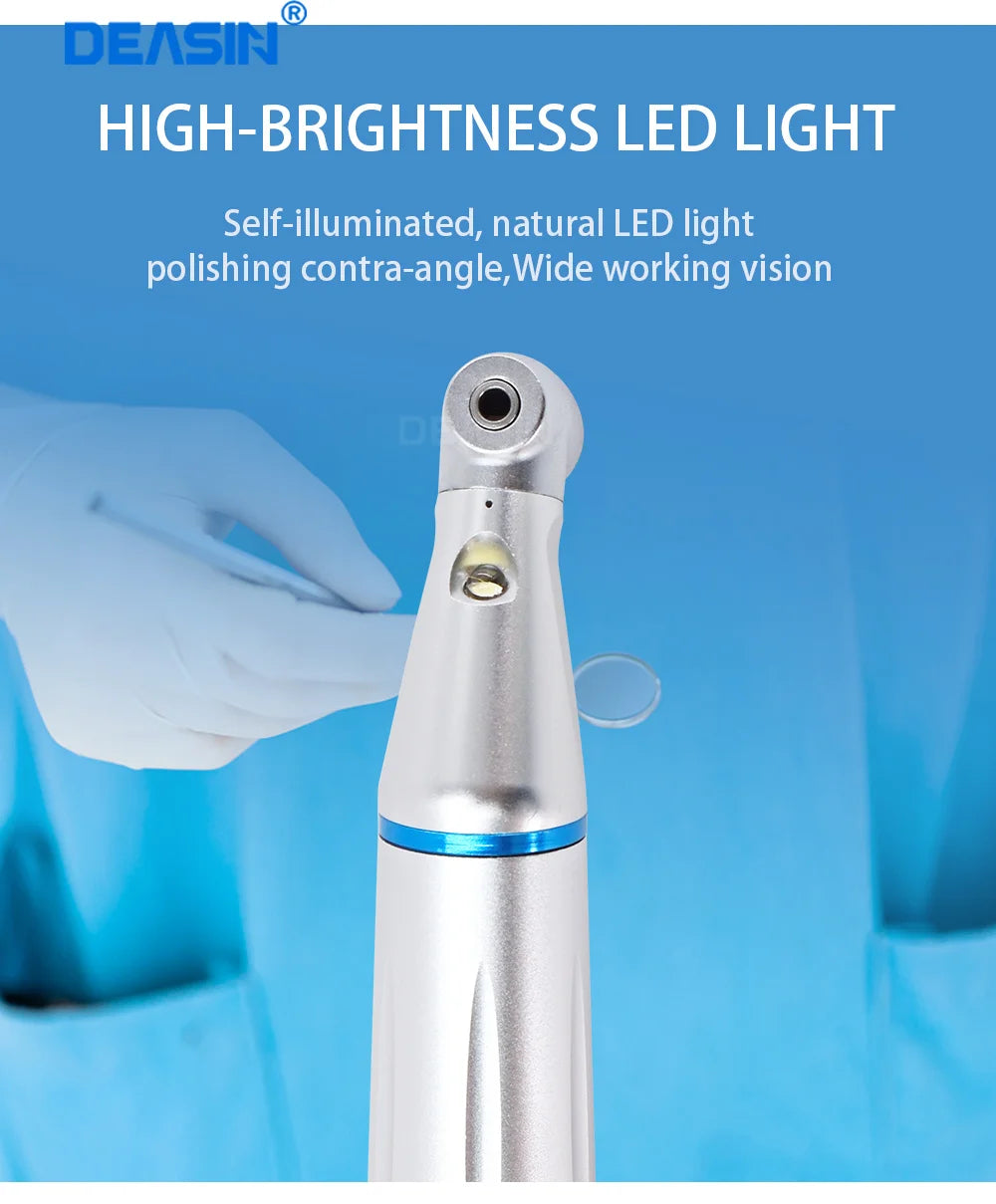 Dental LED Light 1:1 Ratio Contra Angle E-generator Low Speed Handpiece Inner Water Spray E-Type dentistry