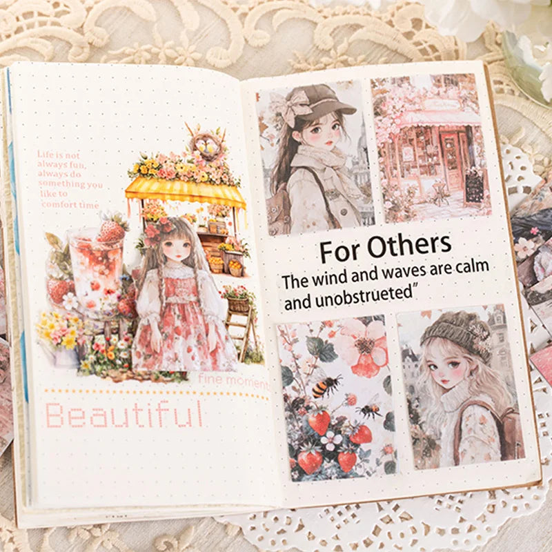 40 Sheets/Bag Notebook Kawaii Girly Background Bag Head Book Handbook Stationery DIY Handmade & Scrapbook Diary Decoration