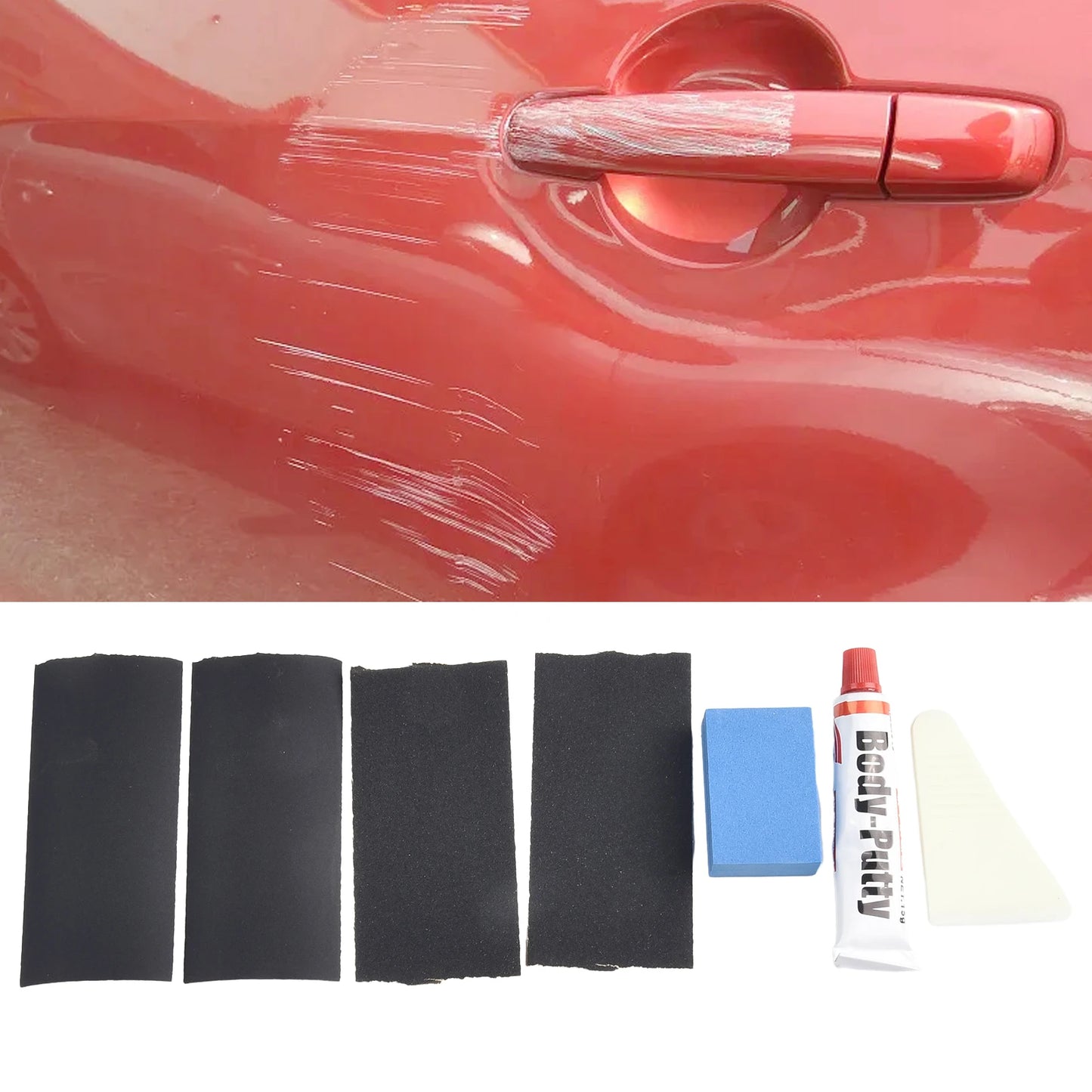Smooth Repair Tools Scratch Filler Body Putty Assistant Car Accessories Grease Paint Repair Tool Sandpaper Pad