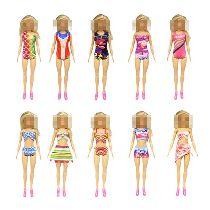 28pcs Fashion Dolls Accessories =1 Gown +3 Dress +2 Suit +2 Swimsuit +3 Glasses +10 Shoes +7 Hanger Clothes for 11.5'' Doll Toys