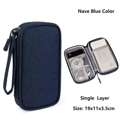 Travel Organizer electronics accessories organizer portable waterproof double layers storage for cable hard disk Power Bank