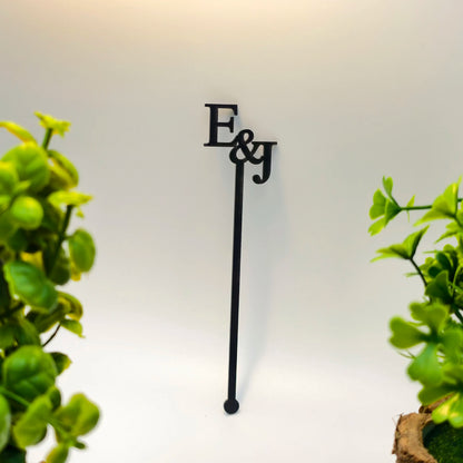 Customized Wedding Cocktail Stirrers Letter Cut Cocktail Swizzle Sticks Table Decor Personalized Acrylic Party Drink Stirrers