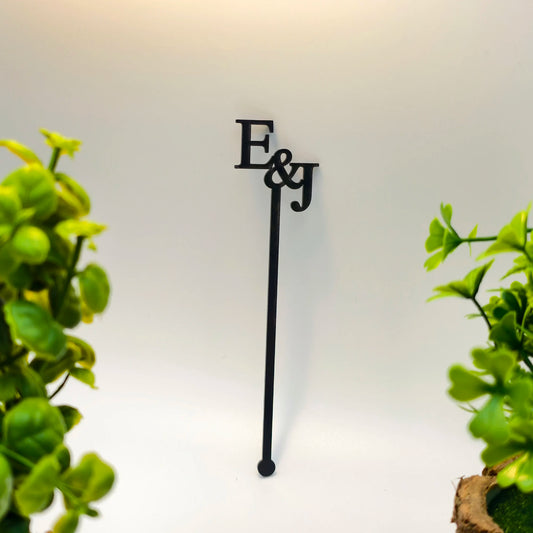 Customized Wedding Cocktail Stirrers Letter Cut Cocktail Swizzle Sticks Table Decor Personalized Acrylic Party Drink Stirrers