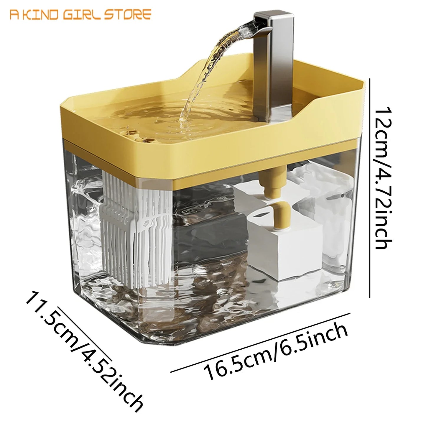 Cat Water Fountain Auto Filter Transparent Cat Drinker USB Anti-Dry Burning Recirculate Filtering Water Dispenser with Pump