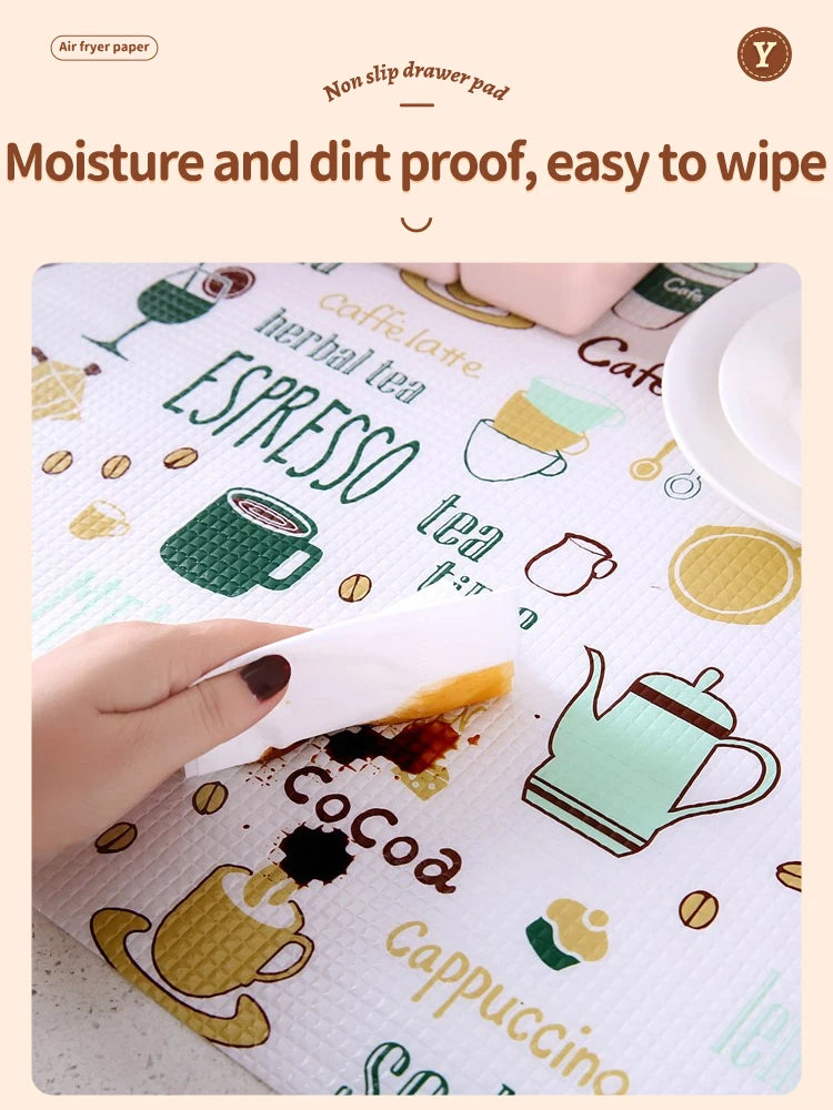 1 Roll Can Cut Table Mat Drawers Cabinet Shelf Liners Cartoon Cupboard Placemat Waterproof Oil Thickened Kitchen Stickers