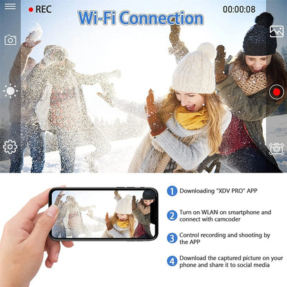 4k Professional Camcorder for Youtube Tiktok and Vlog Streaming with16x Digital Zoom Wifi Infrared Night Vision Video Cameras