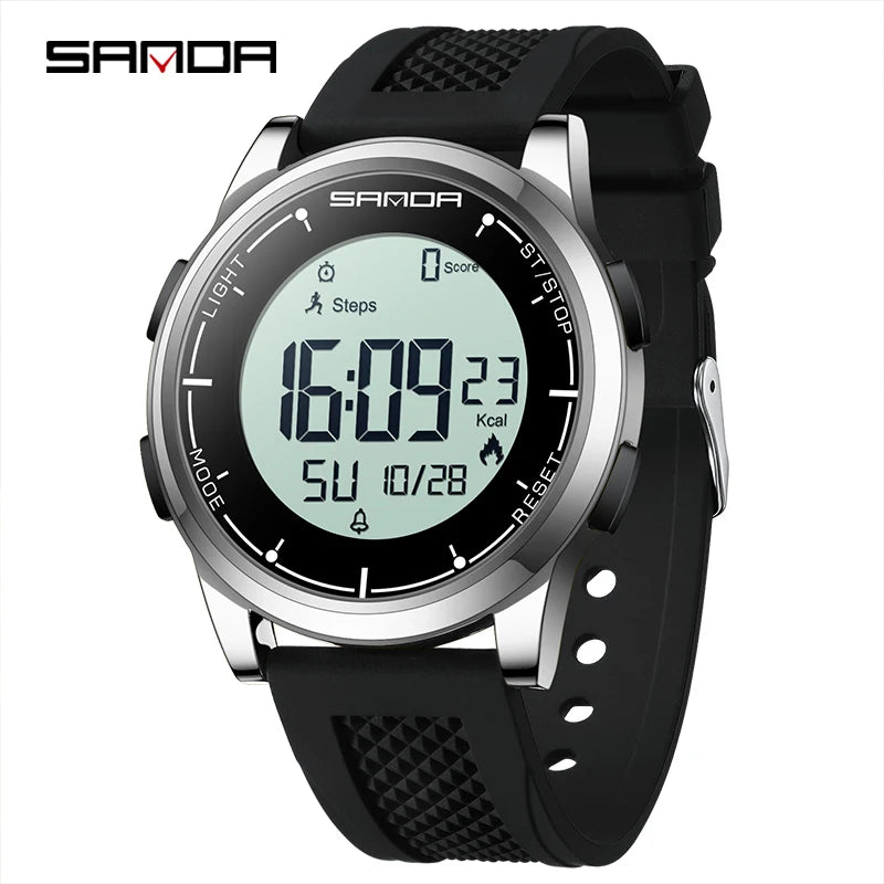 SANDA 9064 Student Sports Quartz LED Electronic Watch Calorimeter Step Electronic Watch Sleep Monitoring Smart Electronic Watch