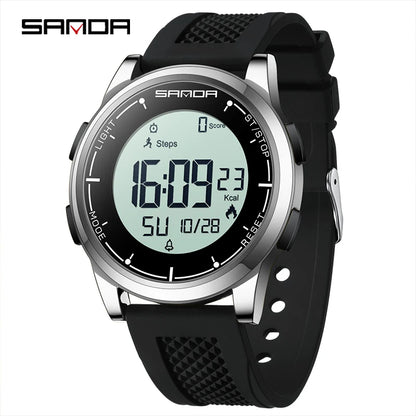 SANDA 9064 Student Sports Quartz LED Electronic Watch Calorimeter Step Electronic Watch Sleep Monitoring Smart Electronic Watch