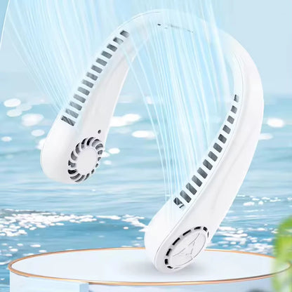 Newest Rechargeable Personal  Hanging Neck Fan USB Mini Portable&Wearable Neck Fan Bladeless Outdoor Sport Fan