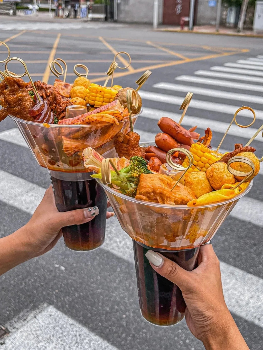 2PCS 2In1 Drink Snack Cup Bowl Bubble Milk Tea Fruit Portable Cups Stadium Tumbler Desserts Fondue Coke Water Bottle Adults Kids