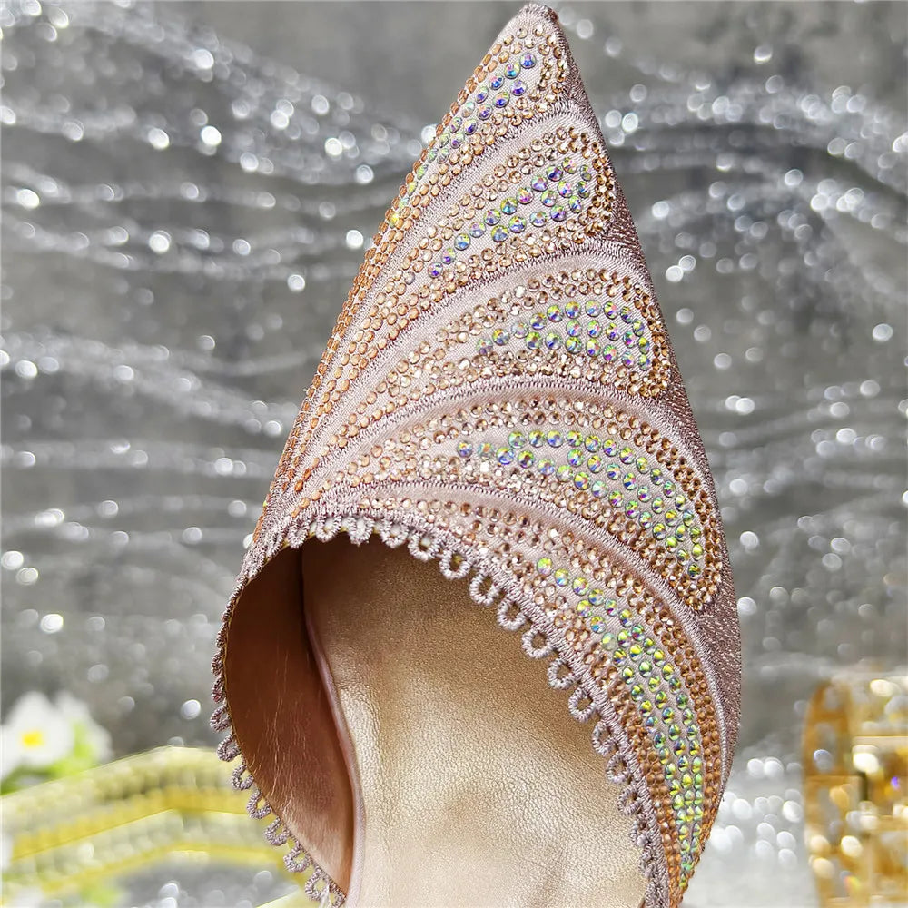 High Quality African Wedding Shoes Summer Sandals for Wedding 2025 Sexy Pumps Rhinestone Fashion Women Wedding Shoes