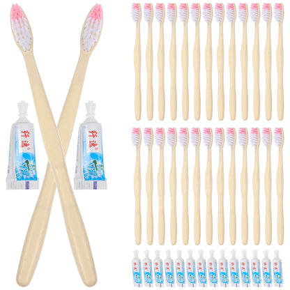 100 Pcs Hotel Accessories Hotel Individual Portable Individually Wrapped Manual With Toothpaste Plastic Travel Toothbrush