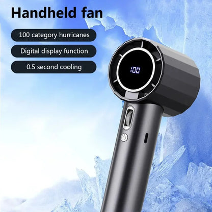 Mini Handheld Fan Portable Personal Highspeed Fan With Power Display USB Rechargeable Mute Handheld Fan Air Calculating Fan